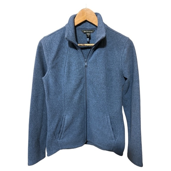 Like New - Athleta Blue Stroll Fleece Zip Jacket - size S - Picture 4 of 6